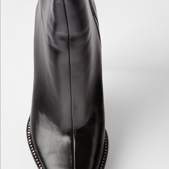 SOLD Zara Shiny Heeled Ankle Boots - Picture 5 of 8